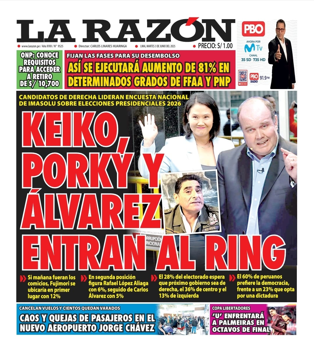 Portada Diario La Razón (03/06/2025)